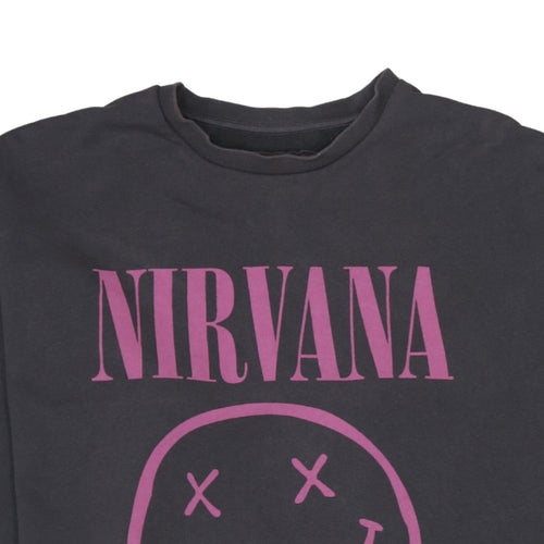 ASOS Men’s Black Nirvana Graphic Pullover Sweatshirt L