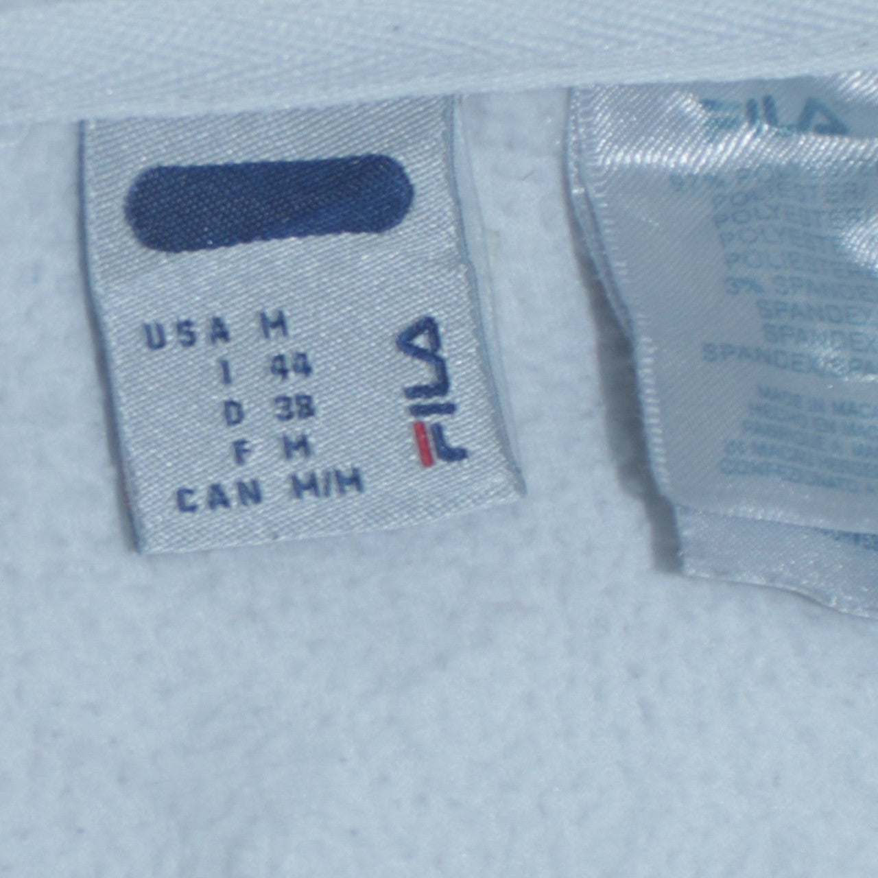 Fila Womens White Fleece Full Zip Jacket Size 12 Regular Fit