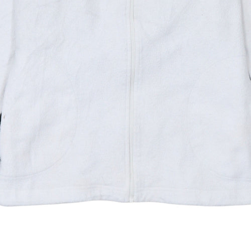 Fila Womens White Fleece Full Zip Jacket Size 12 Regular Fit