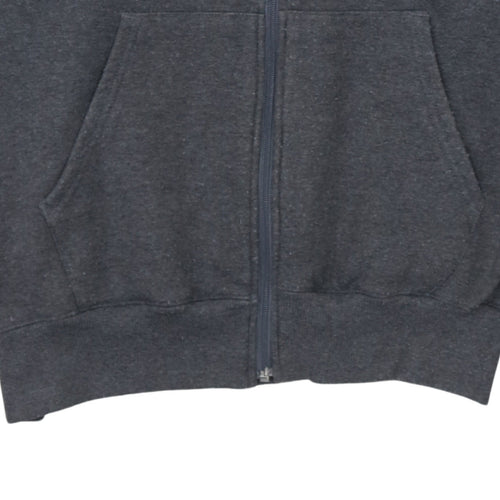 Champion Men’s Grey Full Zip Hoodie M Regular Fit Logo Fleece