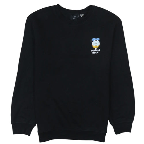 H&M Men’s Black Donald Duck Graphic Sweatshirt Regular Fit M