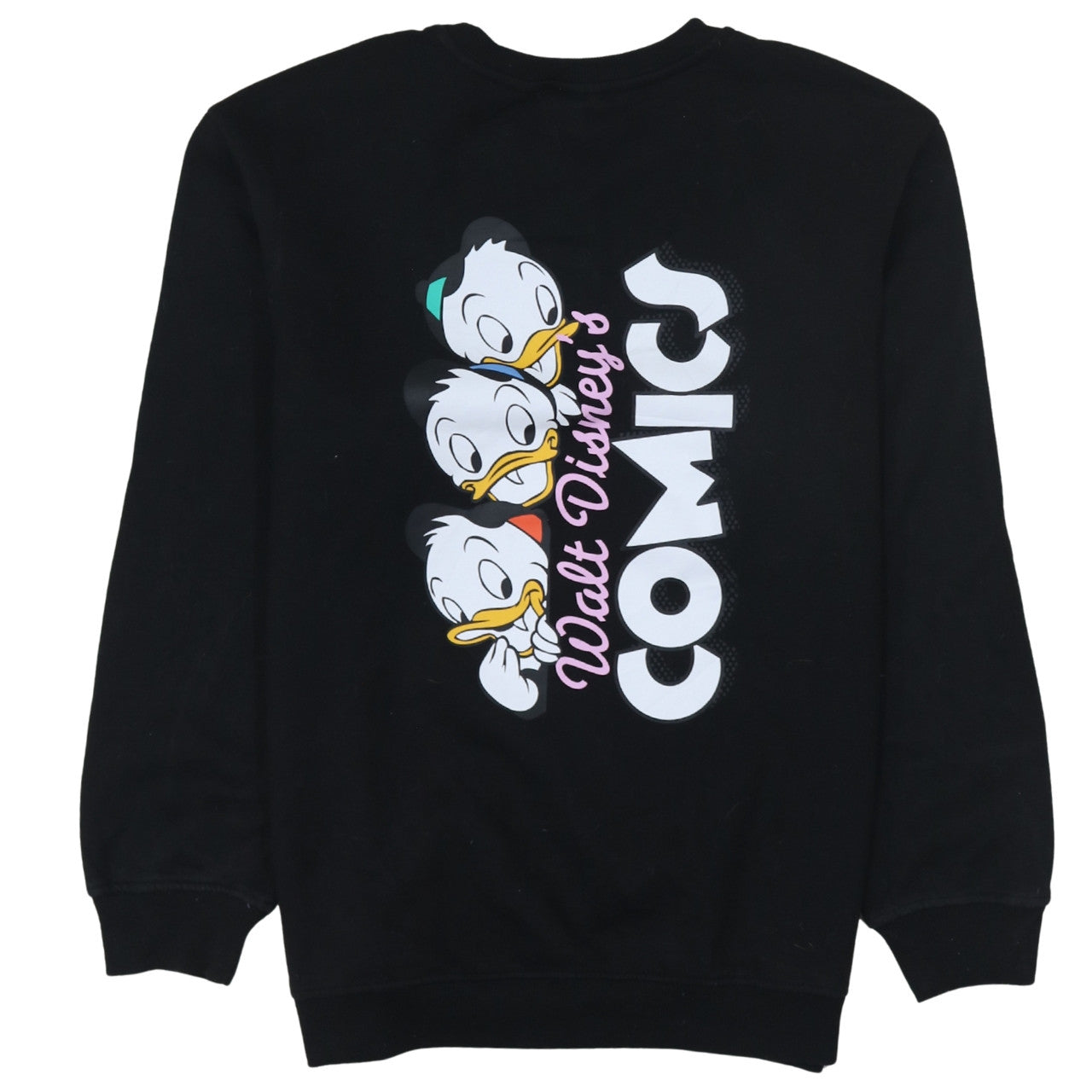 H&M Men’s Black Donald Duck Graphic Sweatshirt Regular Fit M