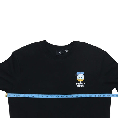 H&M Men’s Black Donald Duck Graphic Sweatshirt Regular Fit M