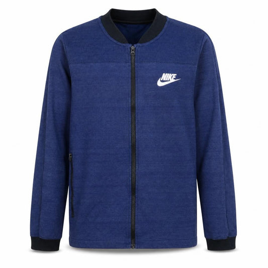 Front view of Nike Men's Blue Full Zip Sports Sweatshirt, size S