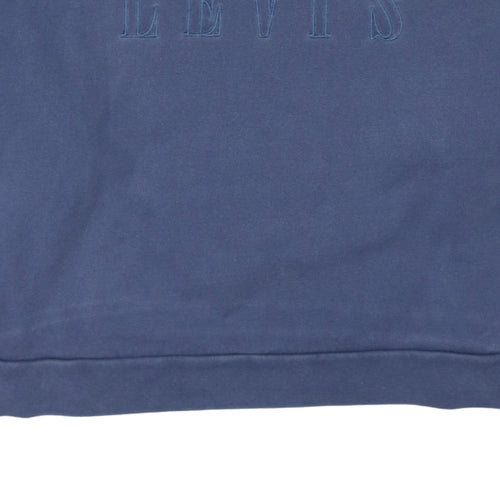 Levi's Women Blue Logo Crew Neck Pullover Sweatshirt Size L