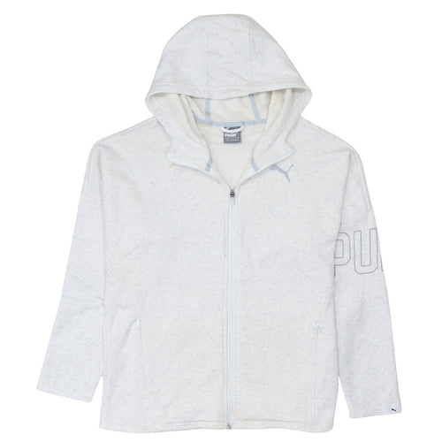 Puma Women's White Full Zip Hooded Sweatshirt Size 12 UK