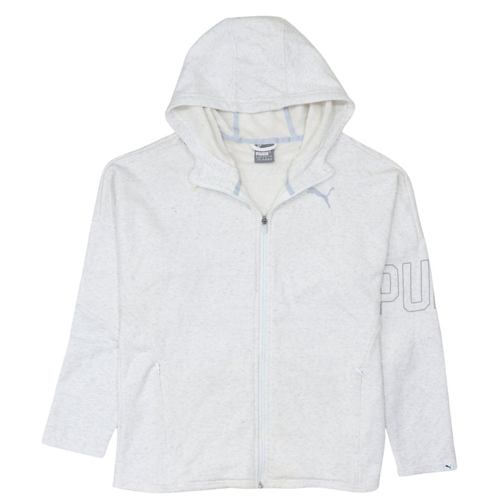 Puma Women's White Full Zip Hooded Sweatshirt Size 12 UK