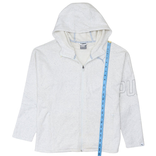 Puma Women's White Full Zip Hooded Sweatshirt Size 12 UK