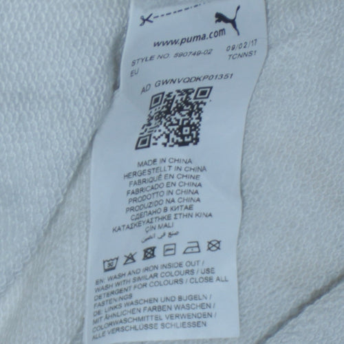 Puma Women's White Full Zip Hooded Sweatshirt Size 12 UK