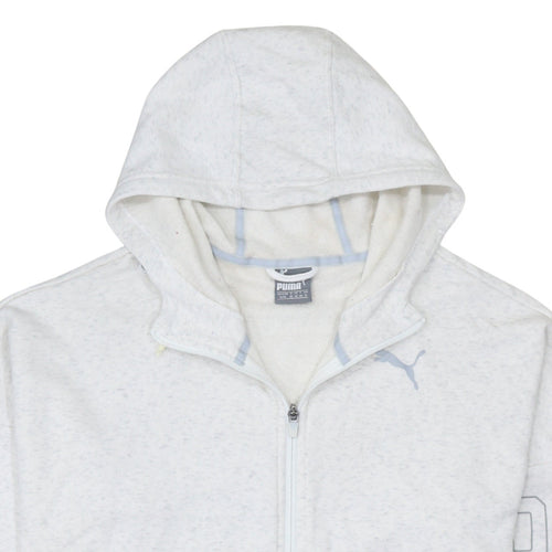 Puma Women's White Full Zip Hooded Sweatshirt Size 12 UK