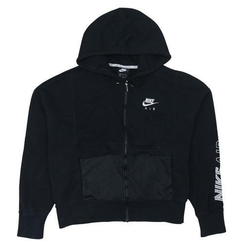 Nike Air Black Full Zip Hoodie XL Women's Cotton Blend Logo Hoodie