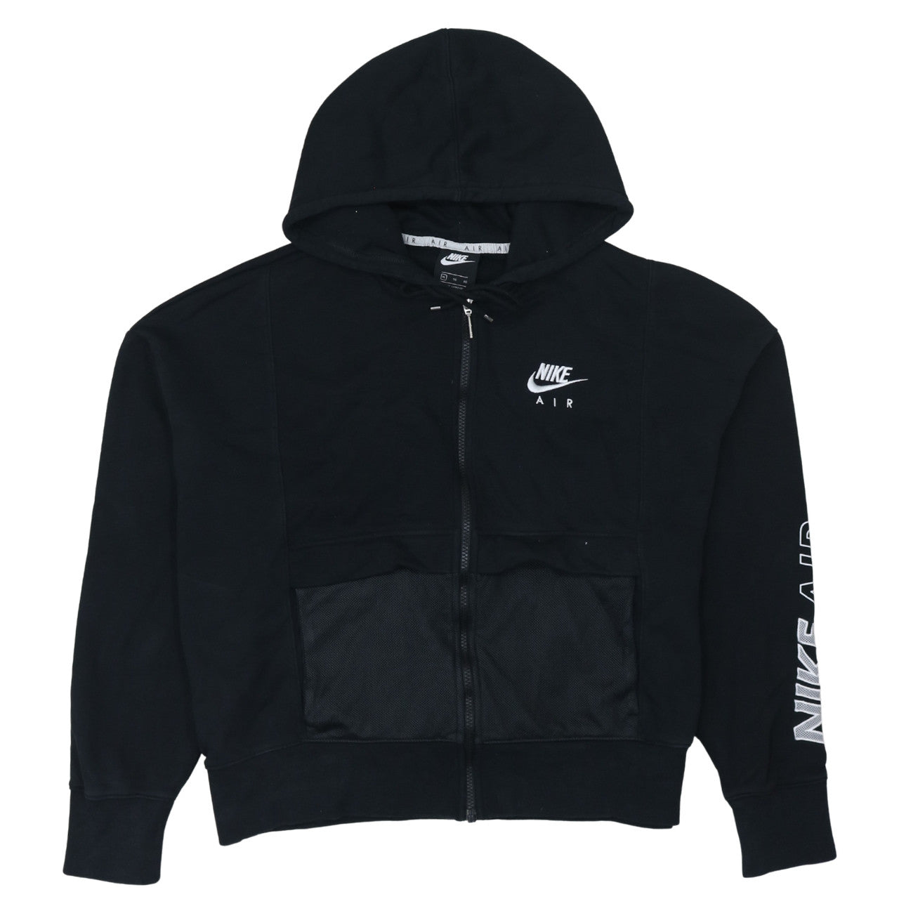 Nike Air Black Full Zip Hoodie XL Women's Cotton Blend Logo Hoodie