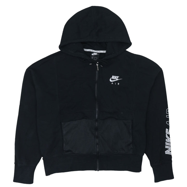 Nike Air Black Full Zip Hoodie XL Women's Cotton Blend Logo Hoodie