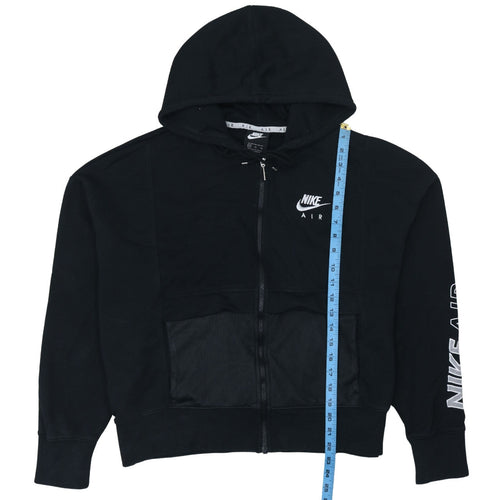 Nike Air Black Full Zip Hoodie XL Women's Cotton Blend Logo Hoodie