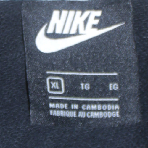 Nike Air Black Full Zip Hoodie XL Women's Cotton Blend Logo Hoodie