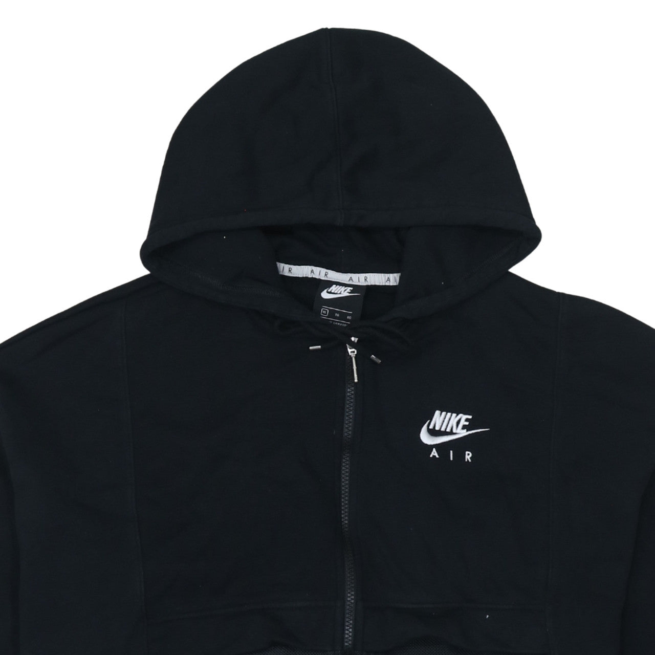 Nike Air Black Full Zip Hoodie XL Women's Cotton Blend Logo Hoodie