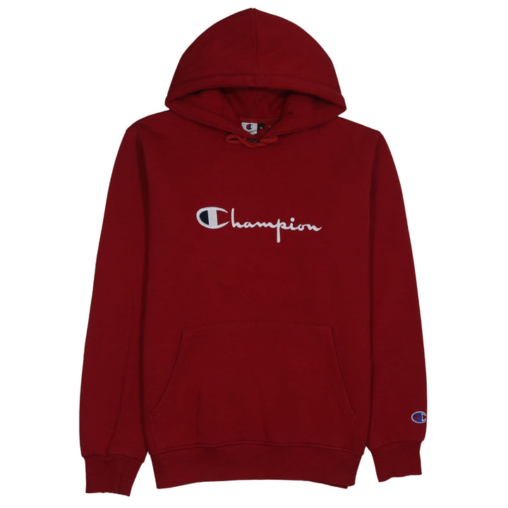 Champion Men's Red XL Pullover Hoodie Embroidered Logo Cotton