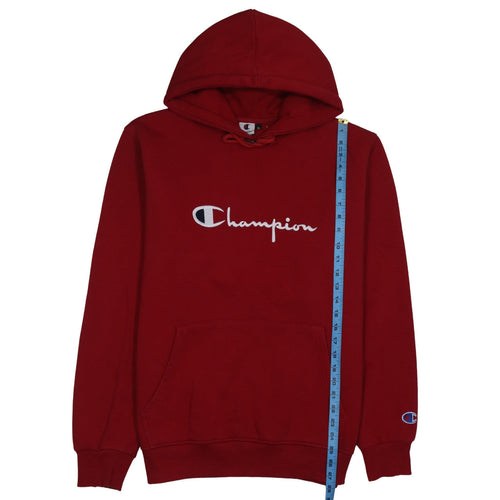 Champion Men's Red XL Pullover Hoodie Embroidered Logo Cotton