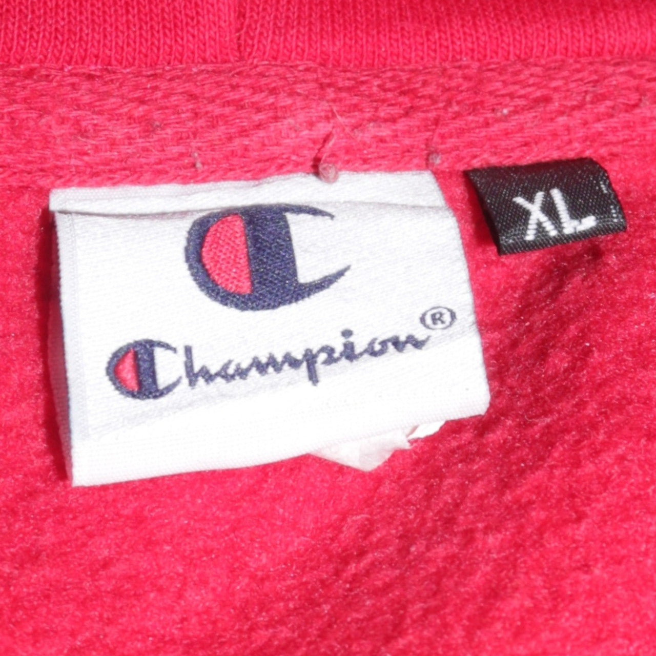 Champion Men's Red XL Pullover Hoodie Embroidered Logo Cotton