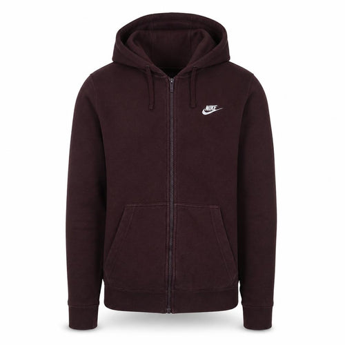 Nike Men's Brown Full Zip Hoodie S Regular Fit Logo Sweatshirt
