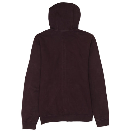 Nike Men's Brown Full Zip Hoodie S Regular Fit Logo Sweatshirt