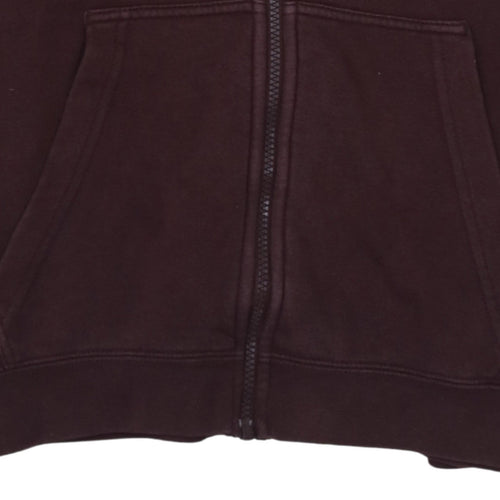 Nike Men's Brown Full Zip Hoodie S Regular Fit Logo Sweatshirt