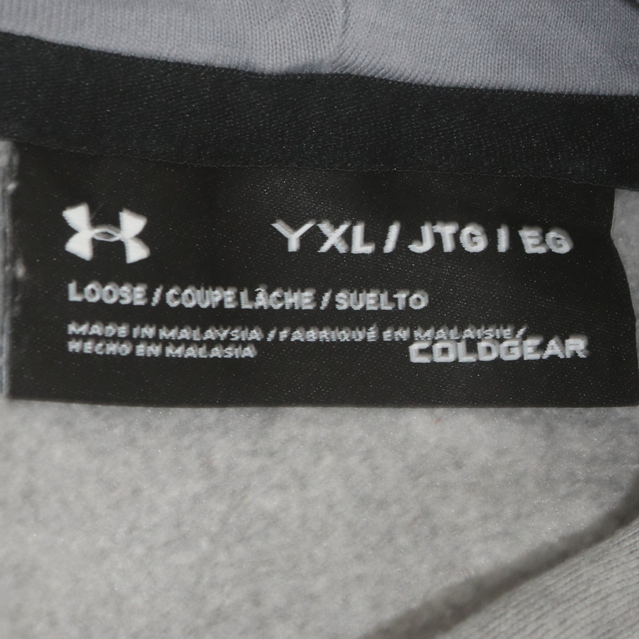 Under Armour Boys Grey XL Pullover Hoodie ColdGear Loose Fit