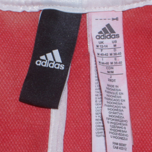 Adidas Womens Coral Red Full Zip Sweatshirt Size M 12-14 Lined Pockets