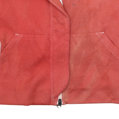 Adidas Womens Coral Red Full Zip Sweatshirt Size M 12-14 Lined Pockets
