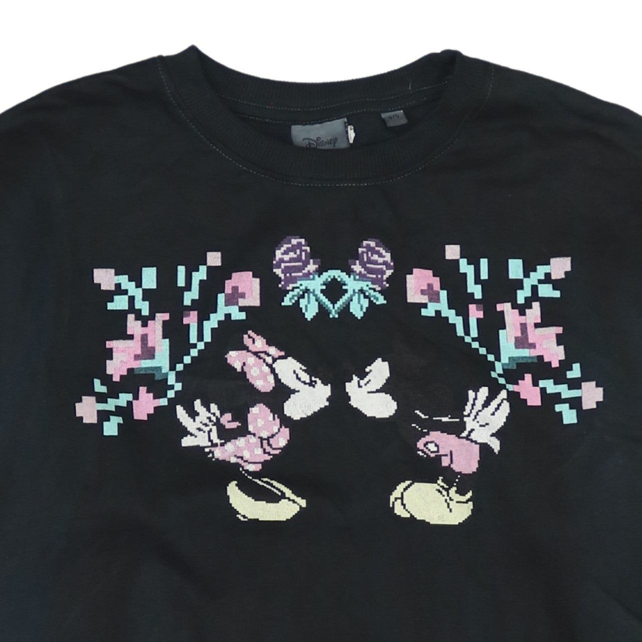 Disney Women Black Minnie & Mickey Graphic Pullover Sweatshirt S