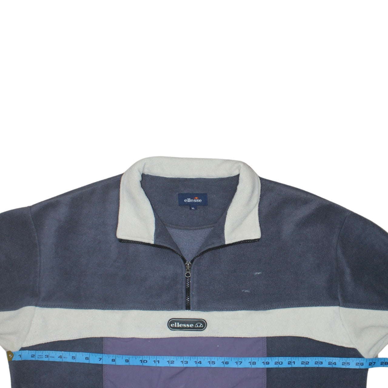 Ellesse Mens Blue XL Fleece 1/2 Zip Retro Pullover Sweatshirt