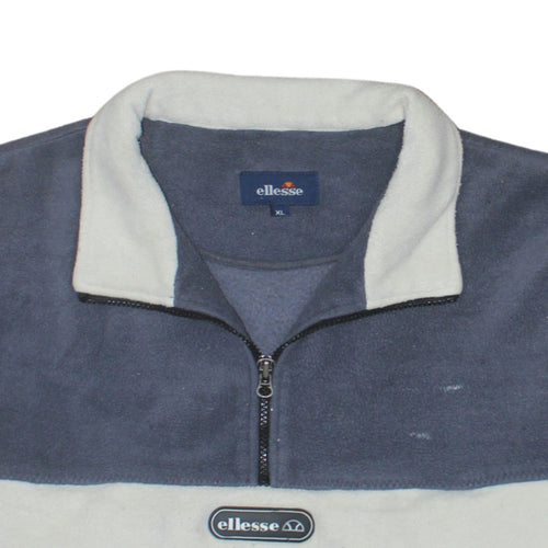 Ellesse Mens Blue XL Fleece 1/2 Zip Retro Pullover Sweatshirt