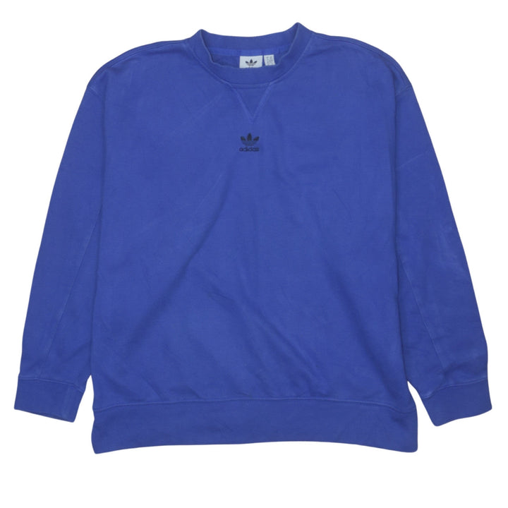 Adidas Womens Blue Crew Neck Pullover Sweatshirt UK 6 XS