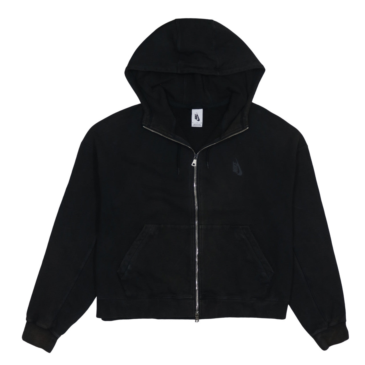 Nike Men Black XL Full Zip Hoodie Sweatshirt Cotton Blend