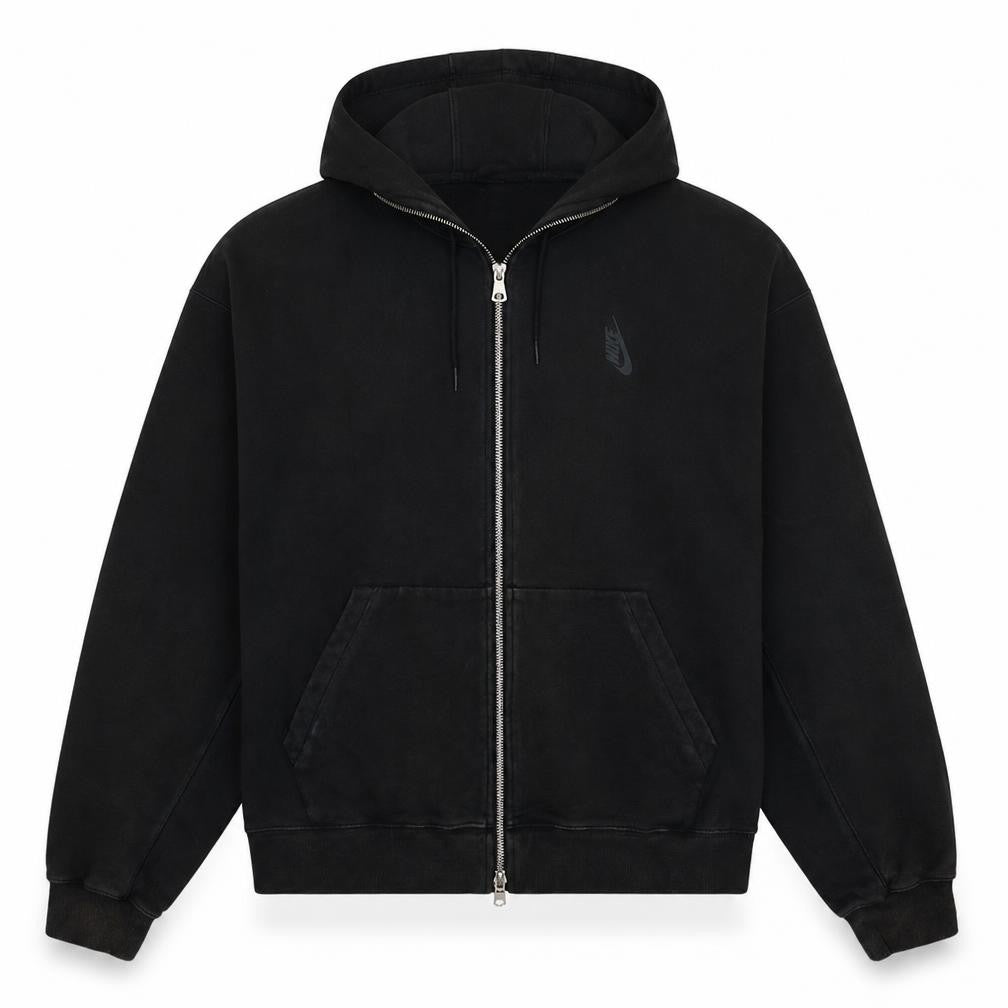 Nike Men Black XL Full Zip Hoodie Sweatshirt Cotton Blend