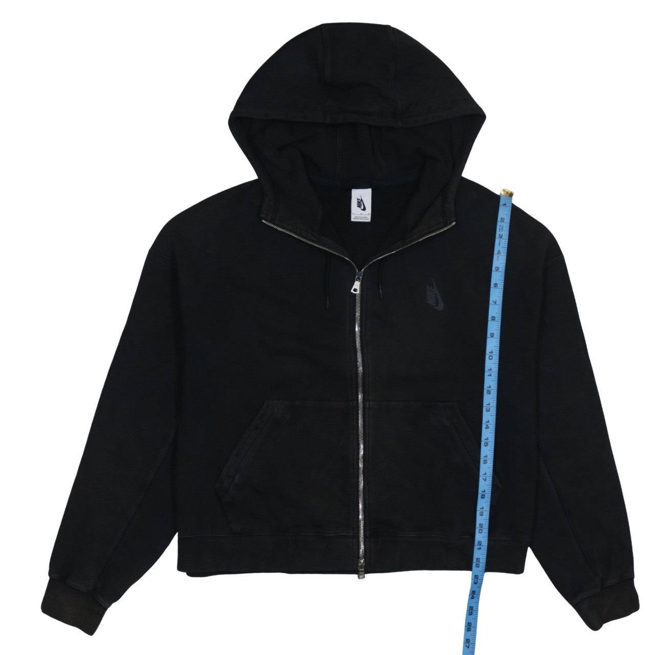 Nike Men Black XL Full Zip Hoodie Sweatshirt Cotton Blend
