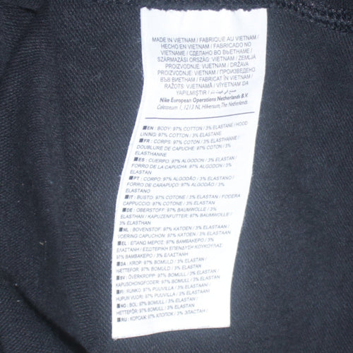 Nike Men Black XL Full Zip Hoodie Sweatshirt Cotton Blend