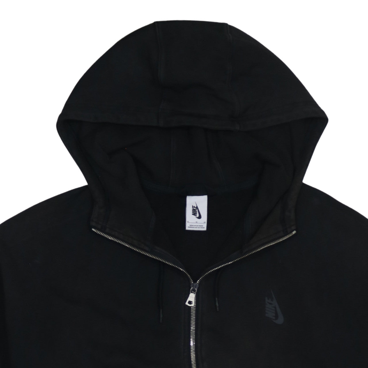 Nike Men Black XL Full Zip Hoodie Sweatshirt Cotton Blend
