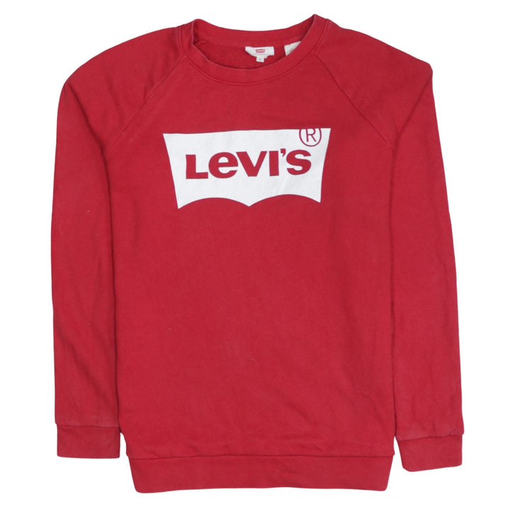 Levi's Men's Red Logo Crew Neck Pullover Sweatshirt Size S