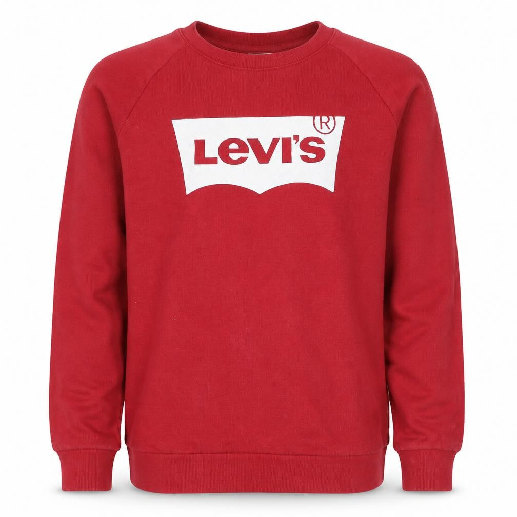 Front view of Levi's Men's Red Logo Crew Neck Pullover Sweatshirt, size S