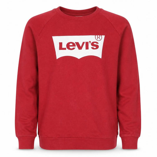 Front view of Levi's Men's Red Logo Crew Neck Pullover Sweatshirt, size S
