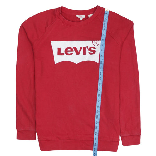 Levi's Men's Red Logo Crew Neck Pullover Sweatshirt Size S