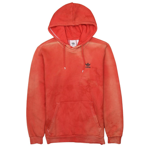 Adidas Men's Red Pullover Hoodie Small Logo Fleece Sweatshirt