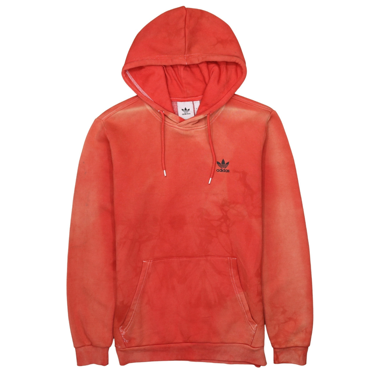 Adidas Men's Red Pullover Hoodie Small Logo Fleece Sweatshirt