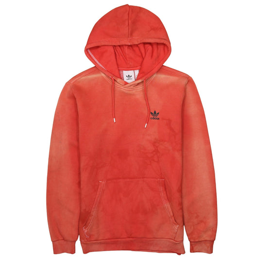 Adidas Men's Red Pullover Hoodie Small Logo Fleece Sweatshirt