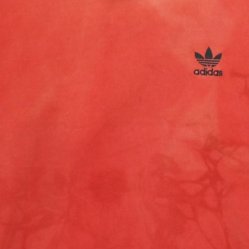 Adidas Men's Red Pullover Hoodie Small Logo Fleece Sweatshirt