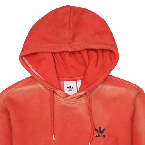 Adidas Men's Red Pullover Hoodie Small Logo Fleece Sweatshirt