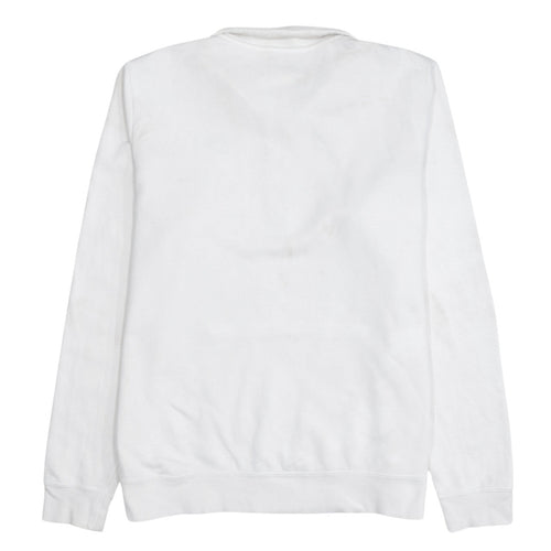 Nike Women White 1/4 Zip Pullover Sweatshirt Size L Cotton Blend