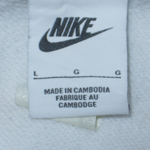 Nike Women White 1/4 Zip Pullover Sweatshirt Size L Cotton Blend