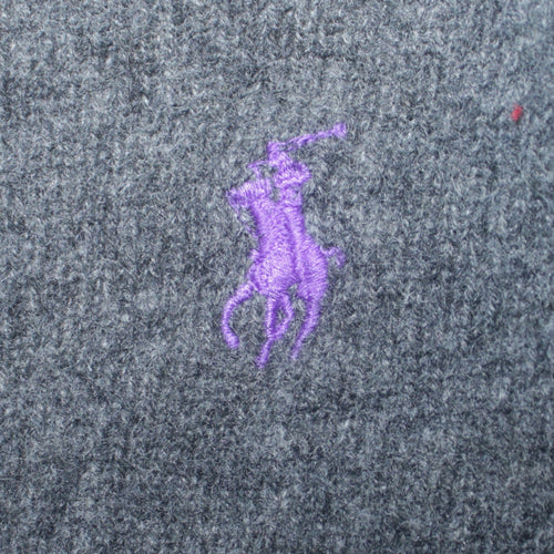 Polo Ralph Lauren Women Grey V-Neck Lambswool Jumper M Classic Fit